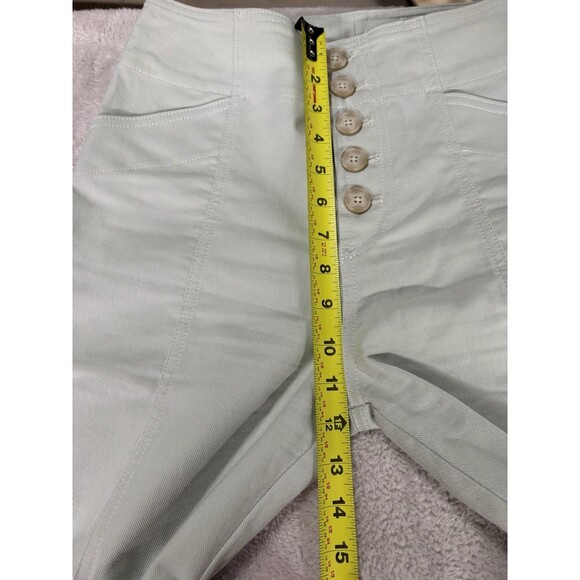 Club Monaco Women's Size 4 Mint Green High Rise Ankle Pant Cotton Stretch Button - Picture 7 of 12